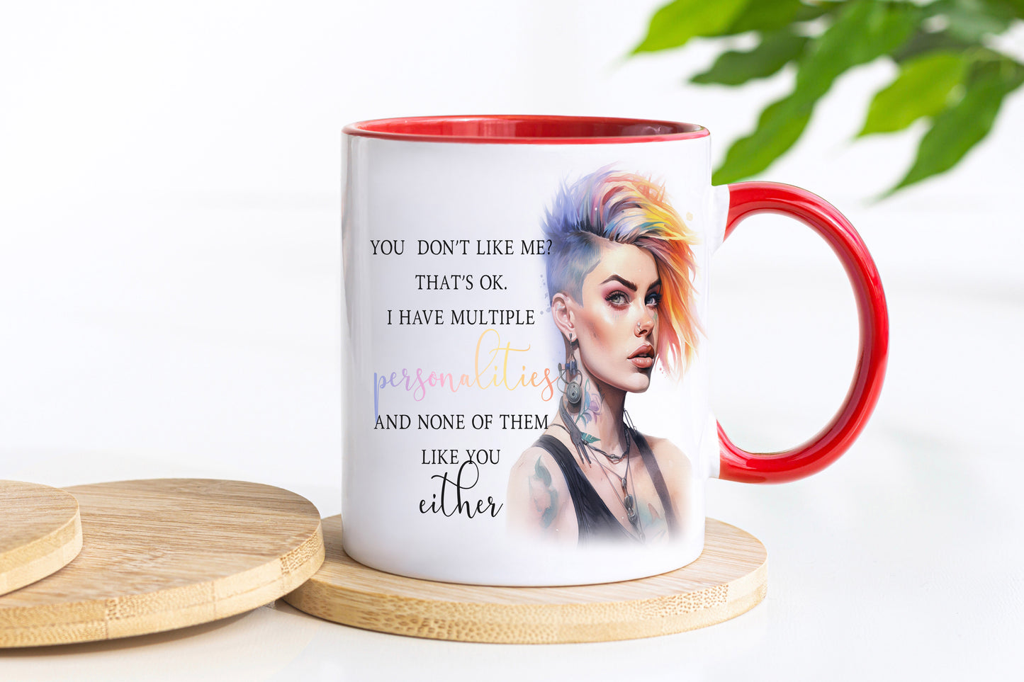 You don't like me novelty mug red handle image 0
