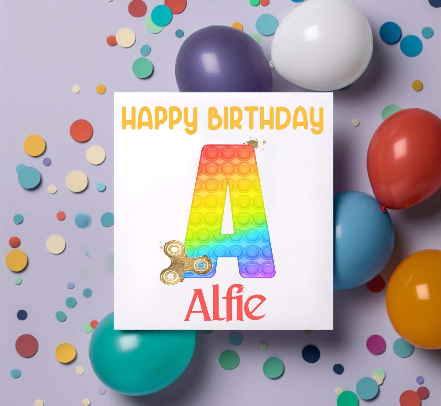 Personalised Fidget Birthday Card image 0