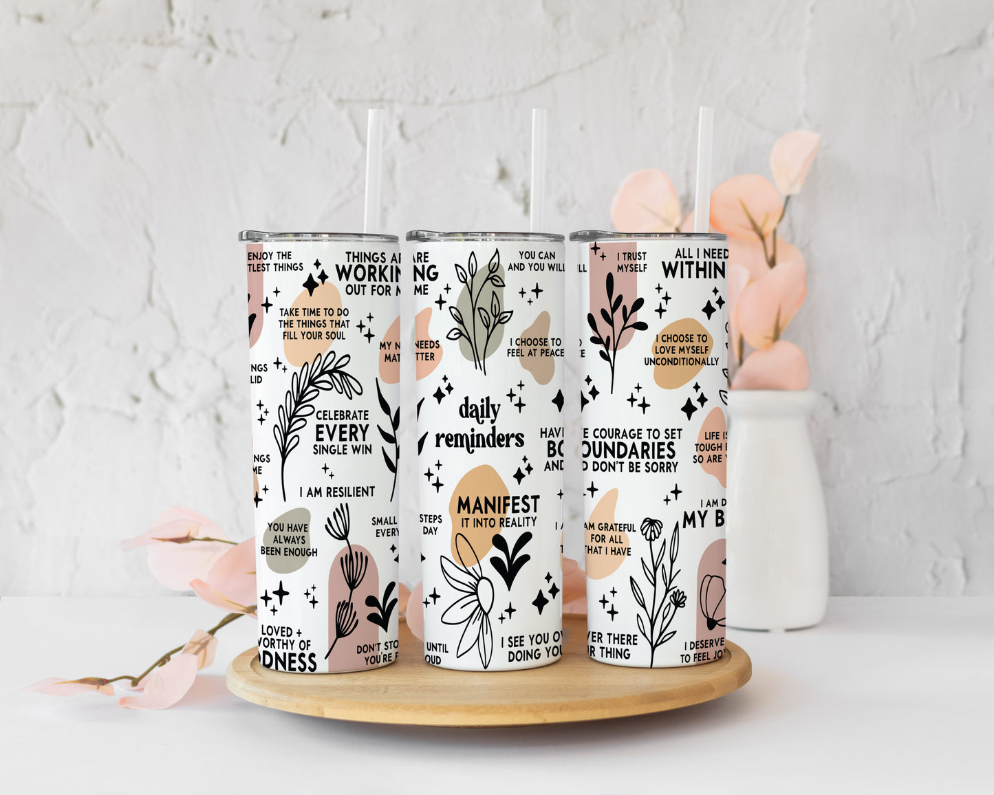 Daily reminders skinny tumbler clean image 0