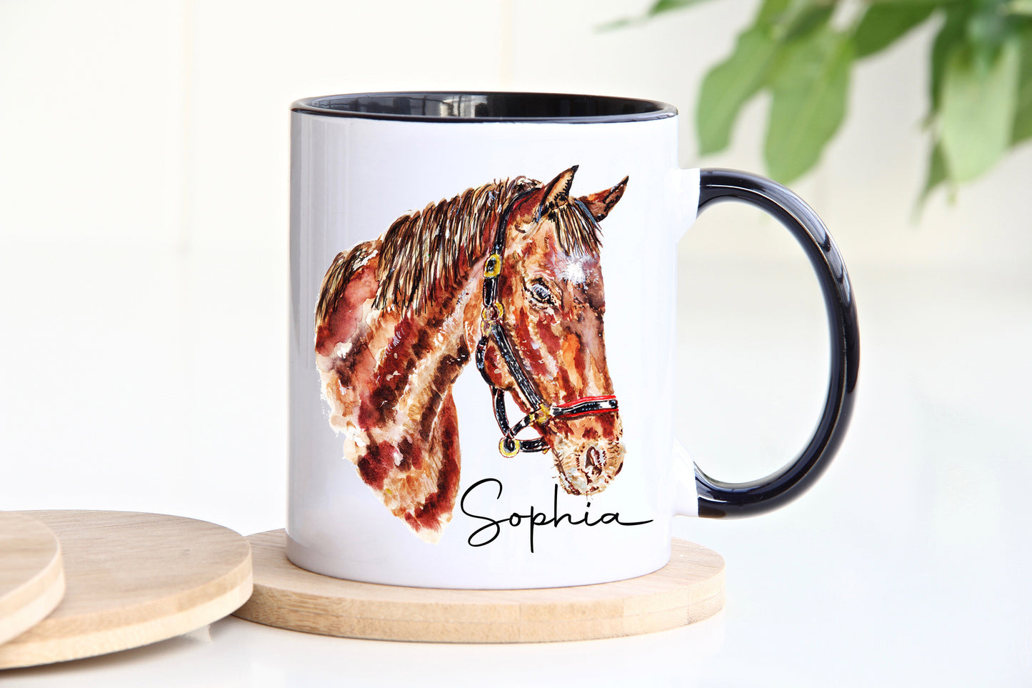Natural Horse Personalised Two Tone Mug image 0