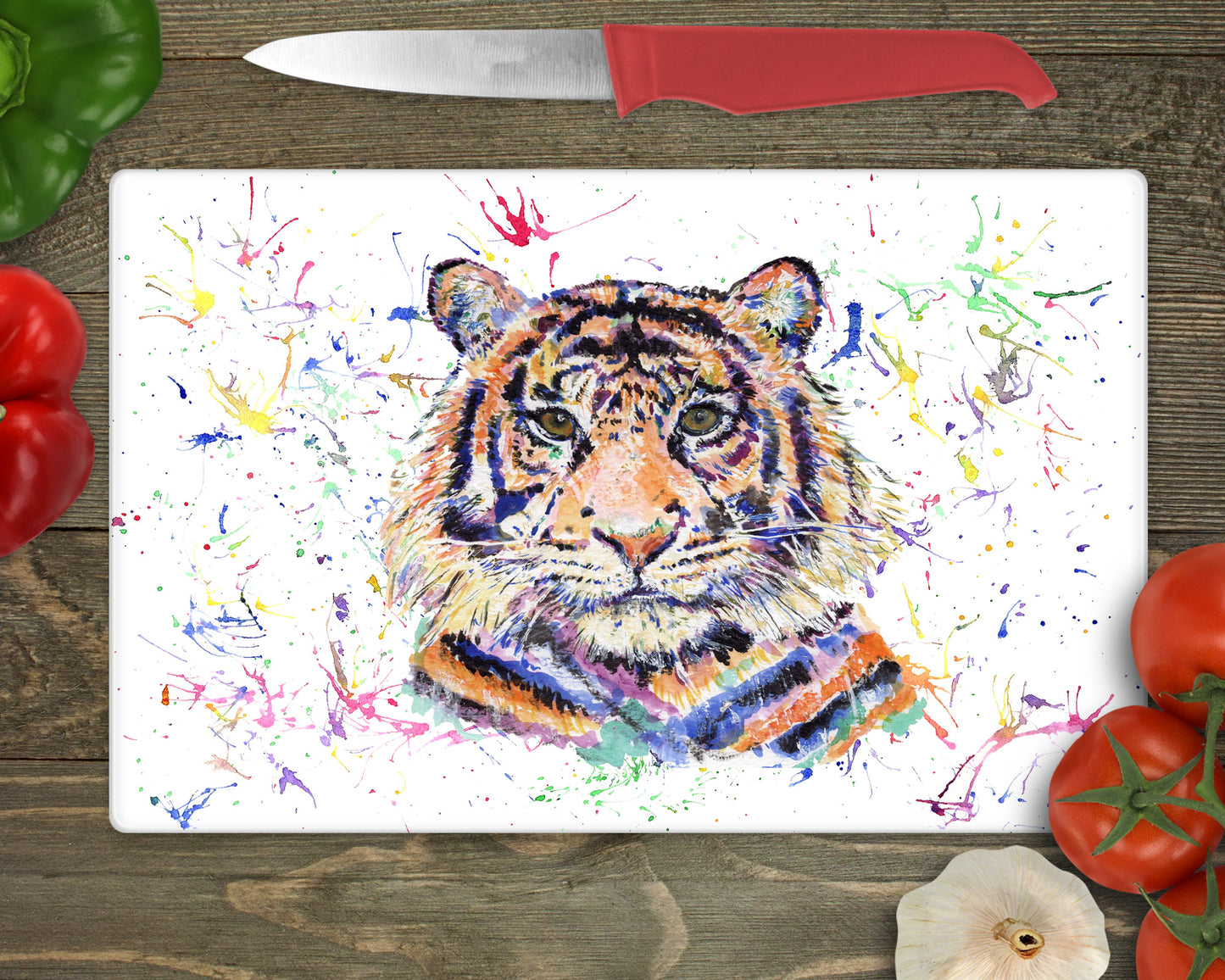 Tiger Splash Effect Glass chopping board/ worktop saver image 0