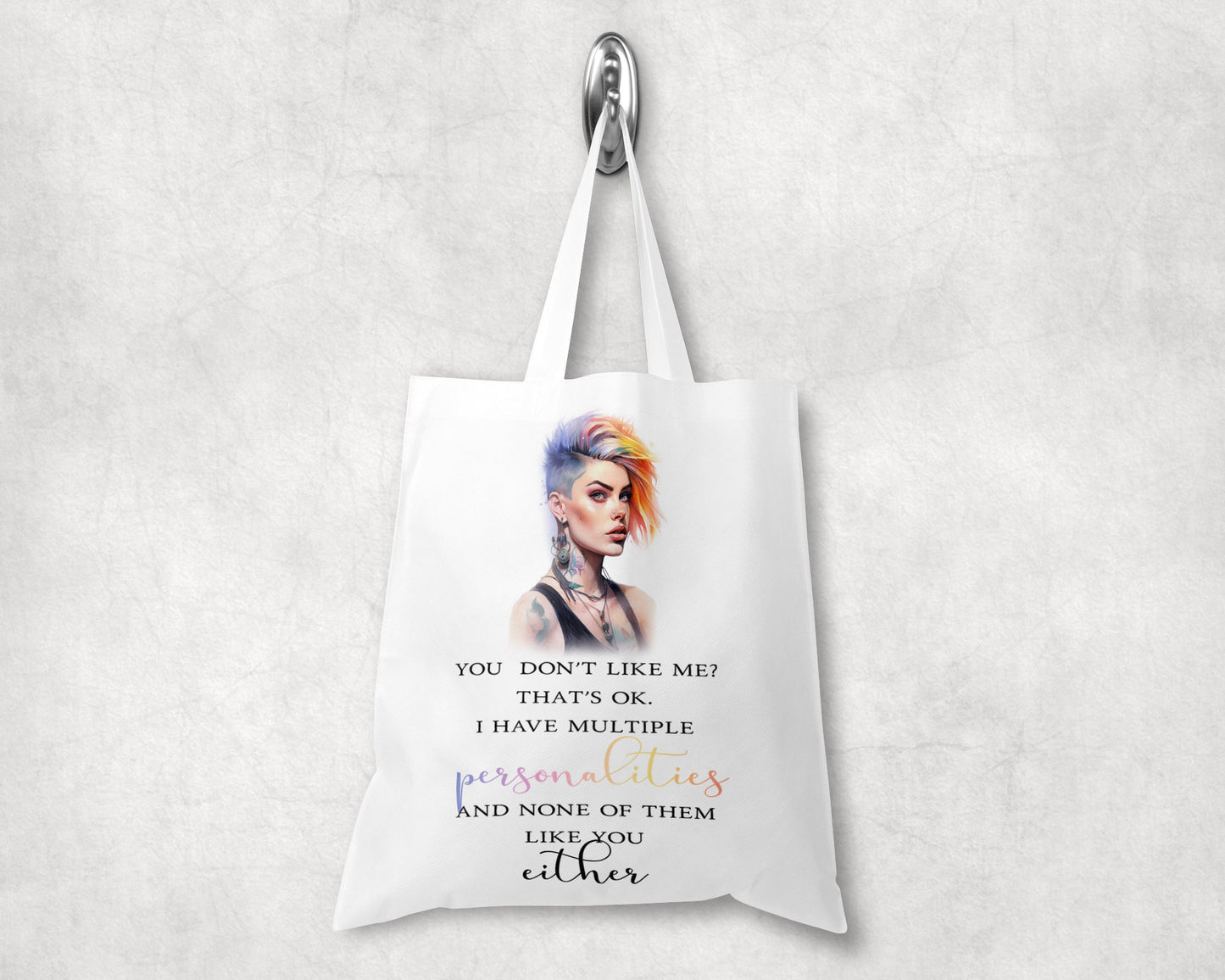 You don't like me novelty tote bag image 0