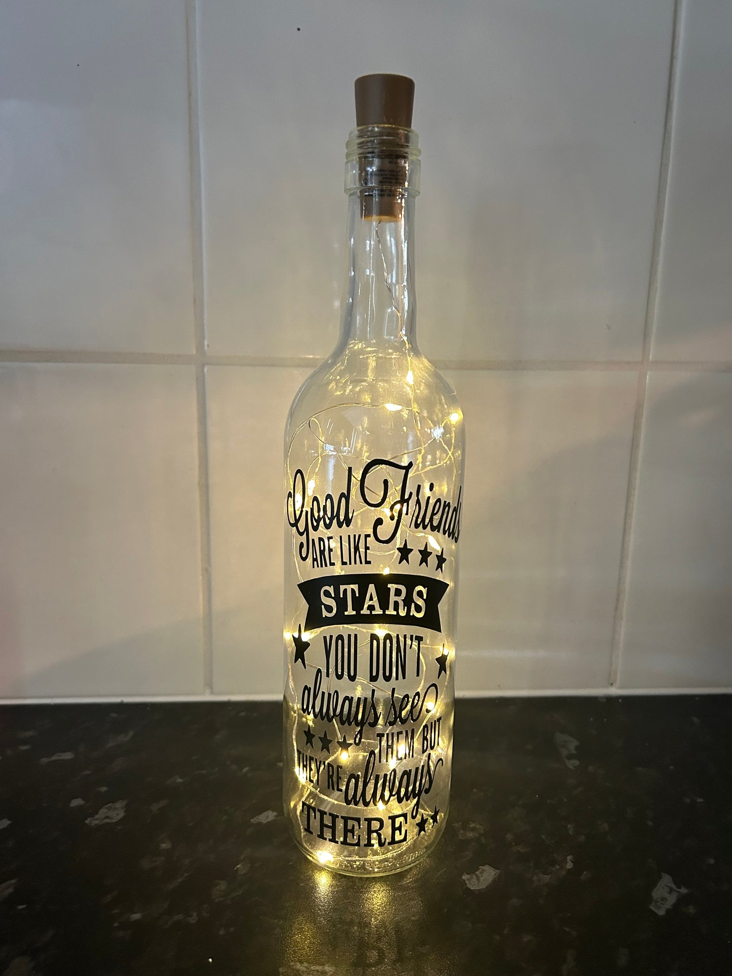 Good friends are like stars LED bottle image 1