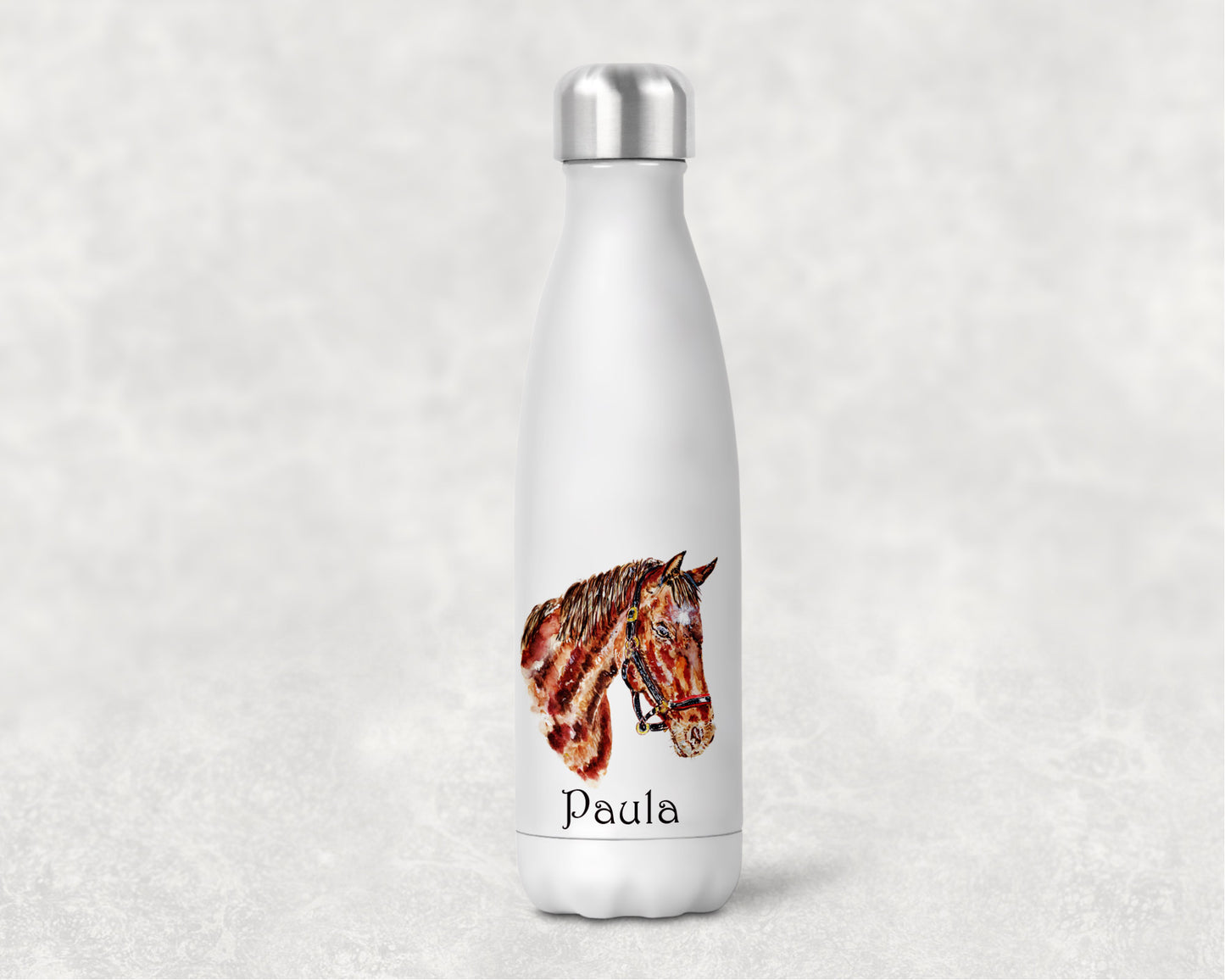 Natural Horse Personalised Insulated Water Bottle image 0