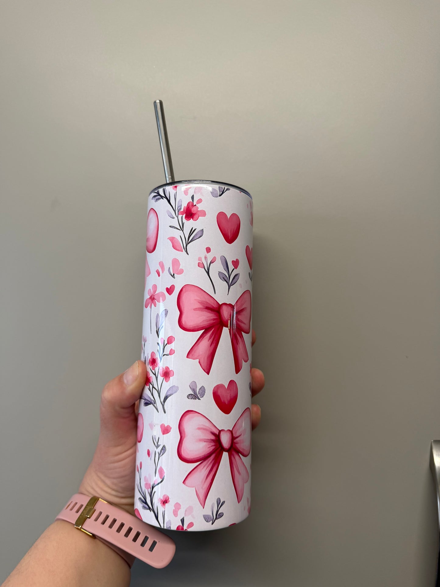 hearts and bows valentines tumbler
