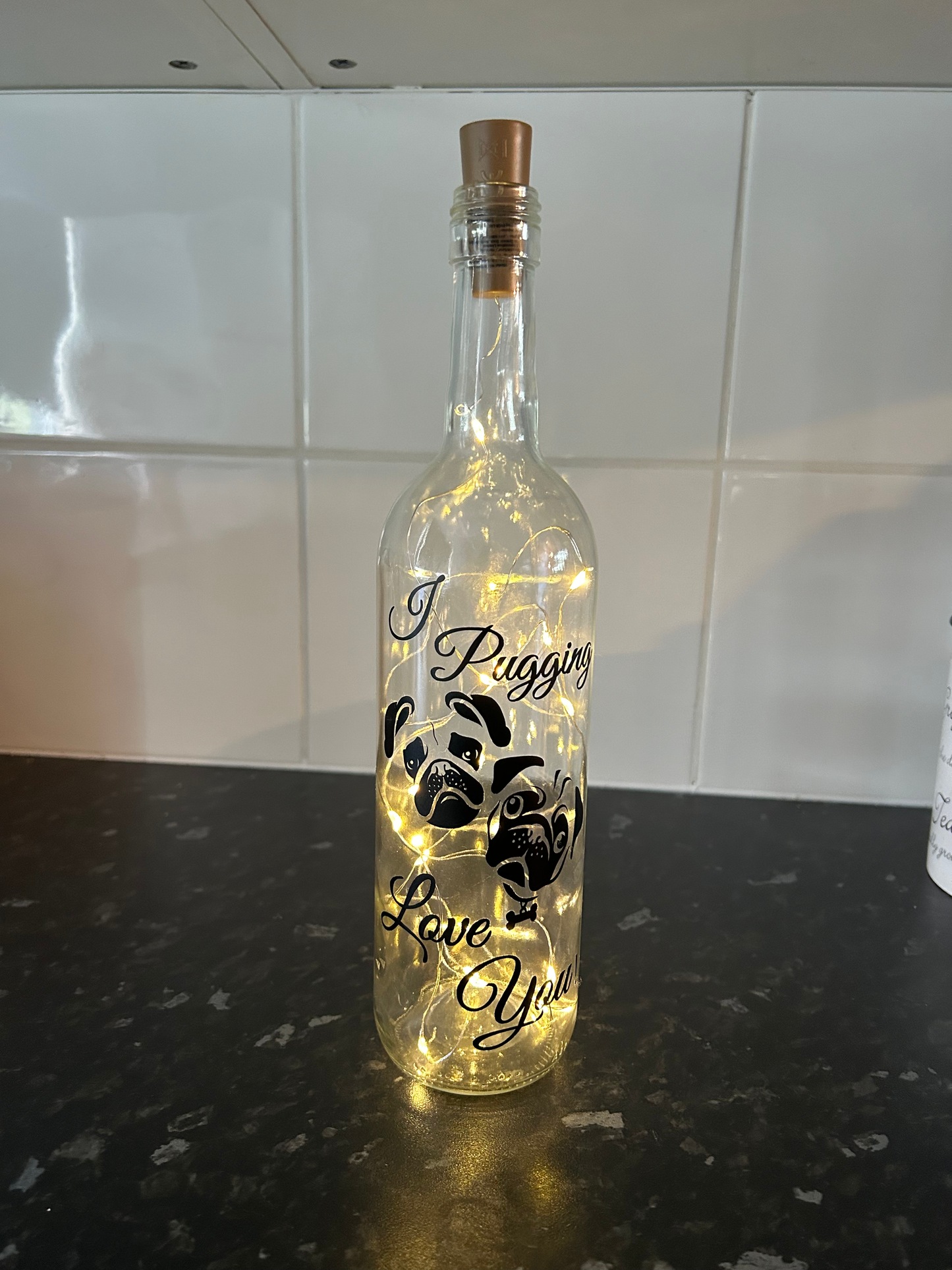I pugging love you LED bottle image 1