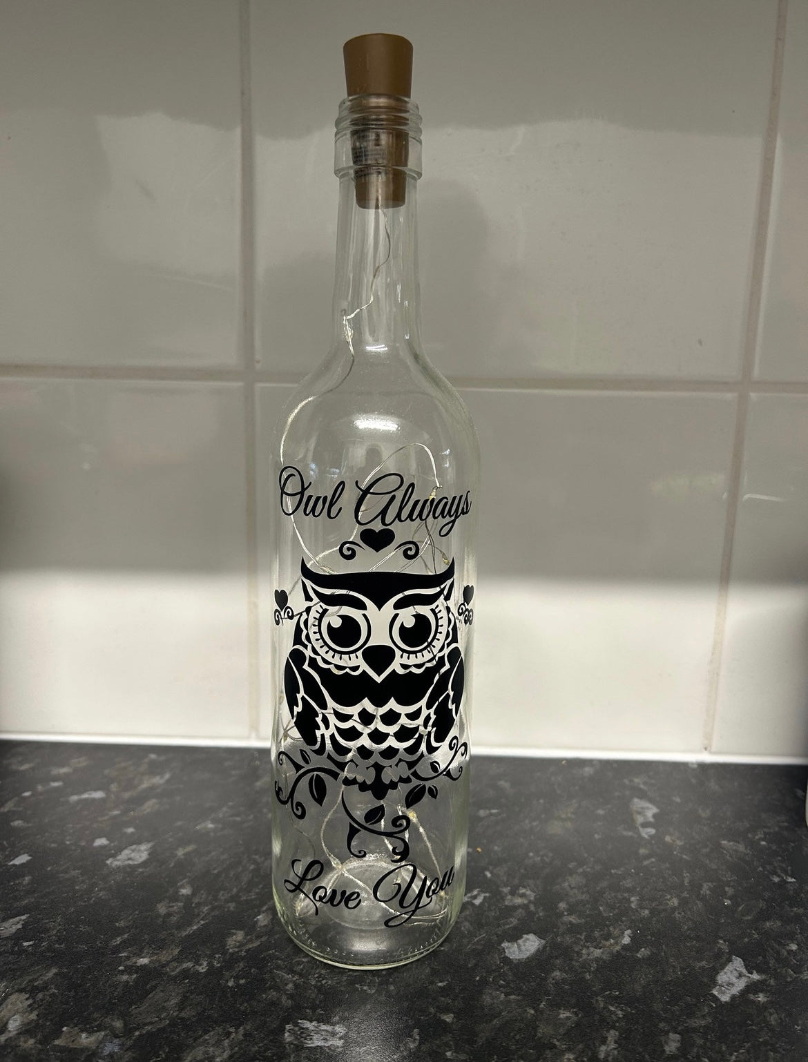 Owl always love you LED bottle image 1