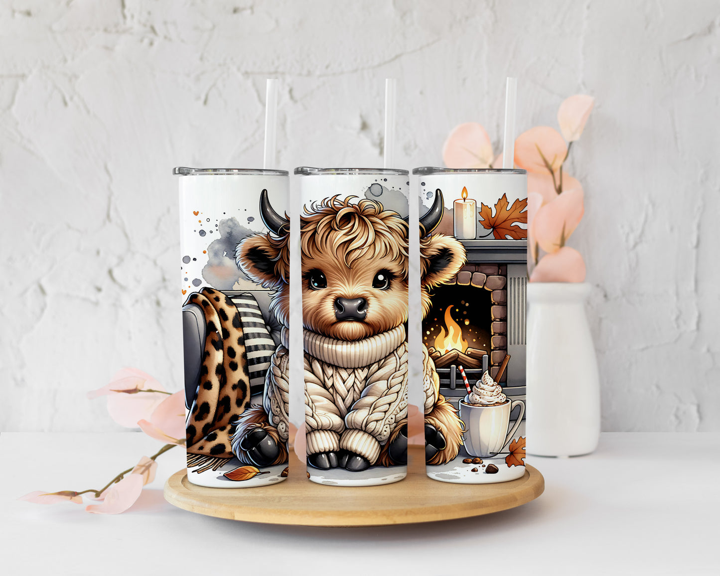 Cozy Jumper Winter Highland Cow Tumbler