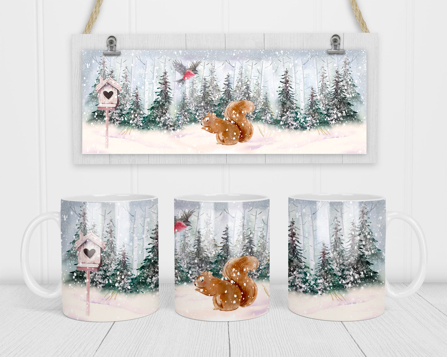Squirrel winter collection mug image 0