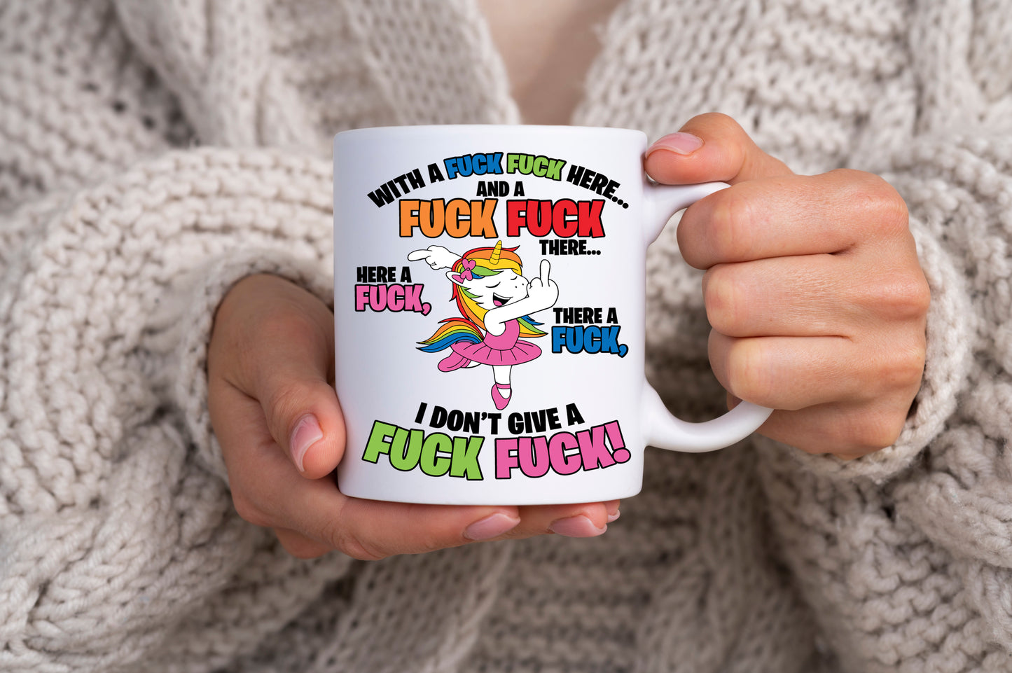 I don't give a fuck fuck novelty unicorn mug image 0