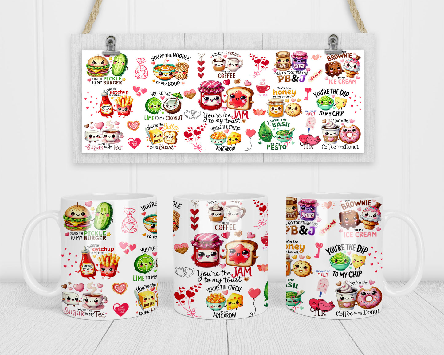 Food pun mug besties/ partners