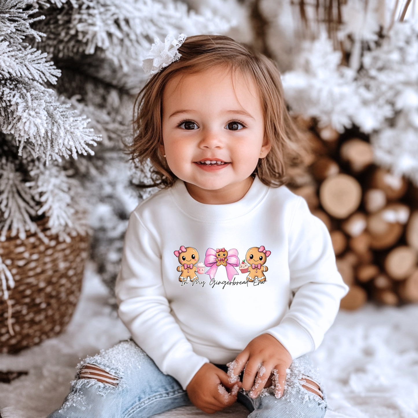 In my Gingerbread Era White Sweatshirt