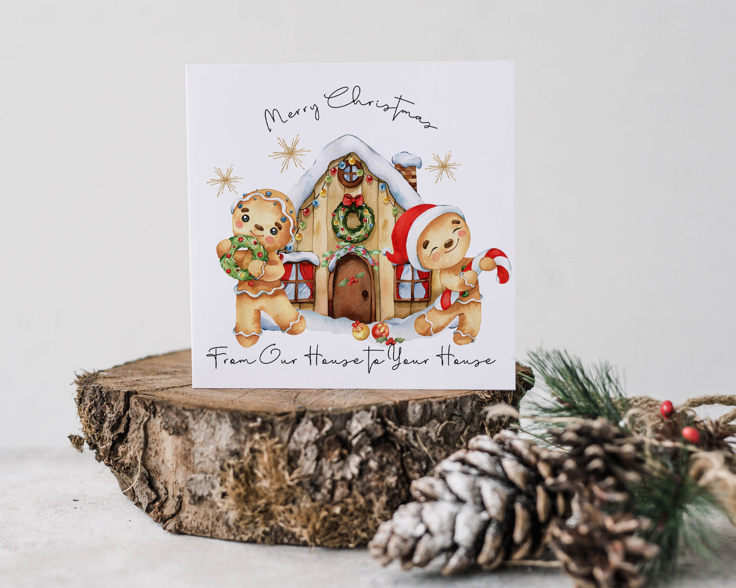 Gingerbread Christmas From Our House To Your House Christmas Card