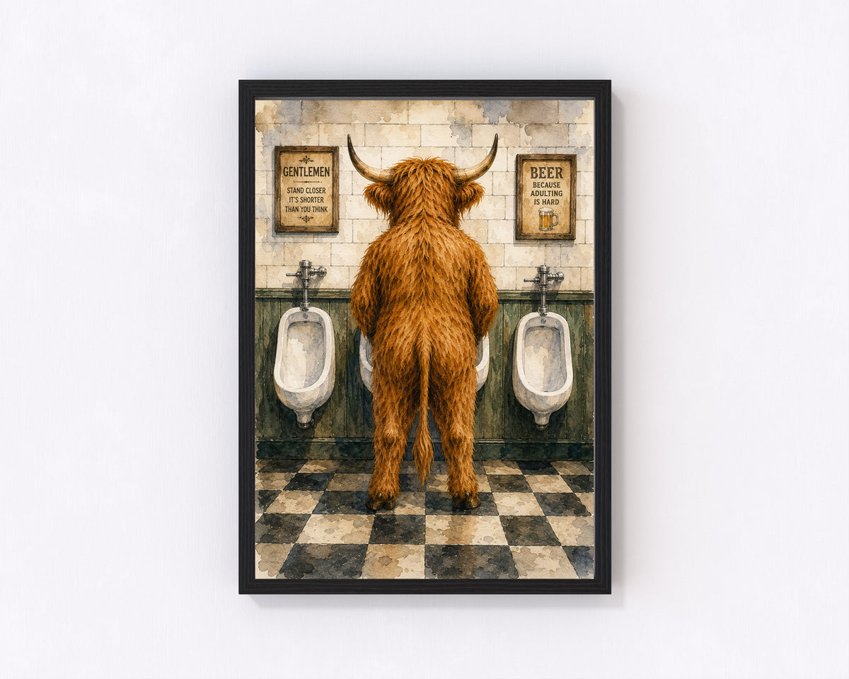 Highland cow Urinal 2 Wall Decor