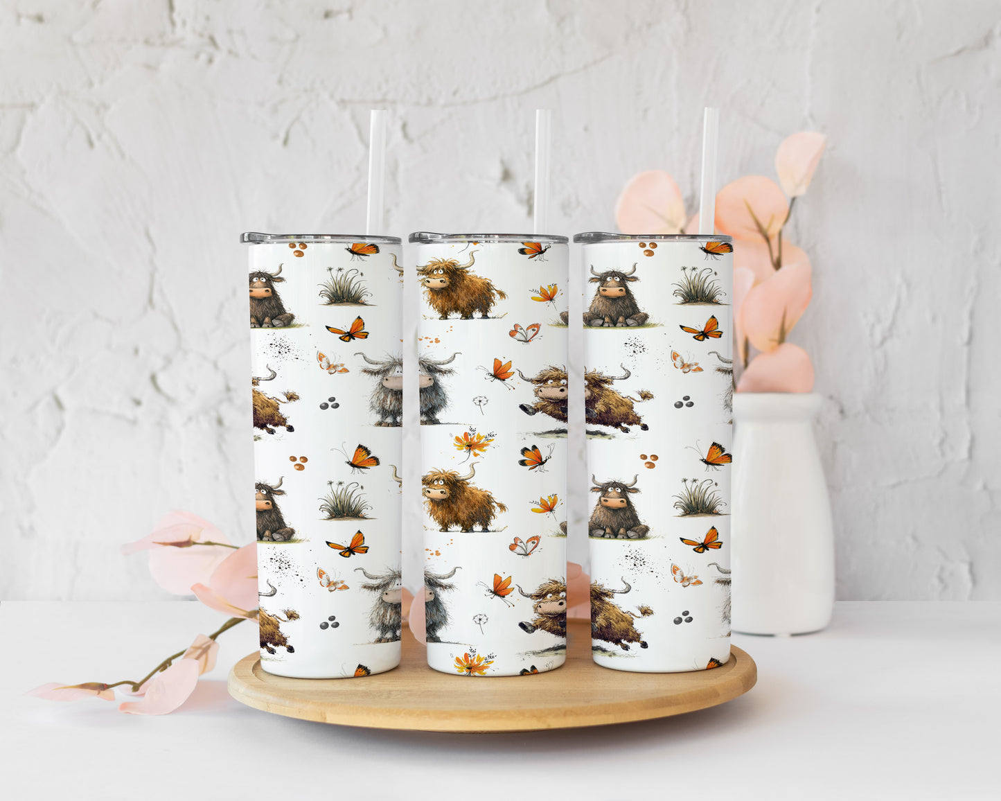 Huffy highland cow Skinny Tumbler
