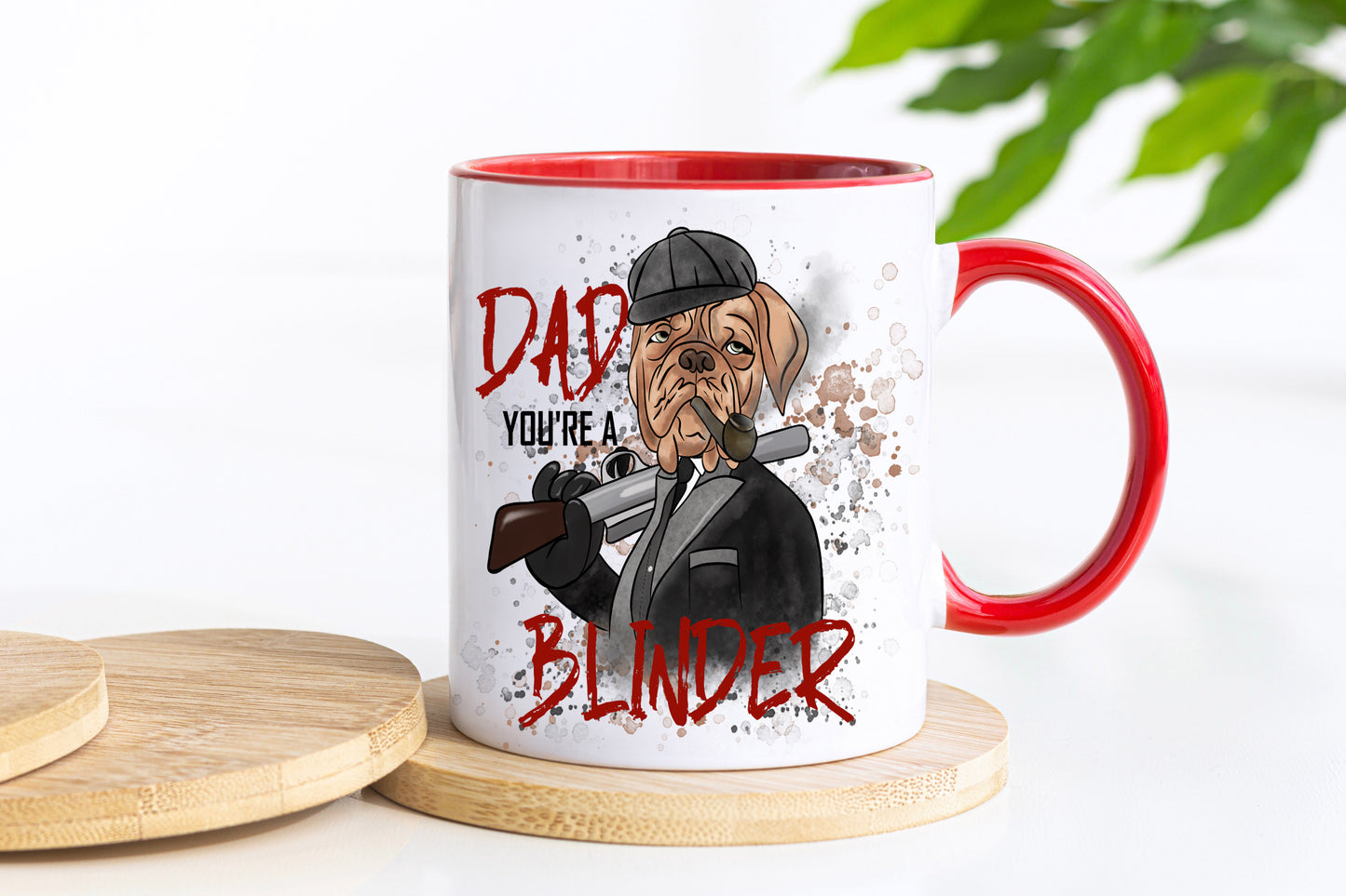 Dad You're a Blinder Father's Day Mug Red Handle