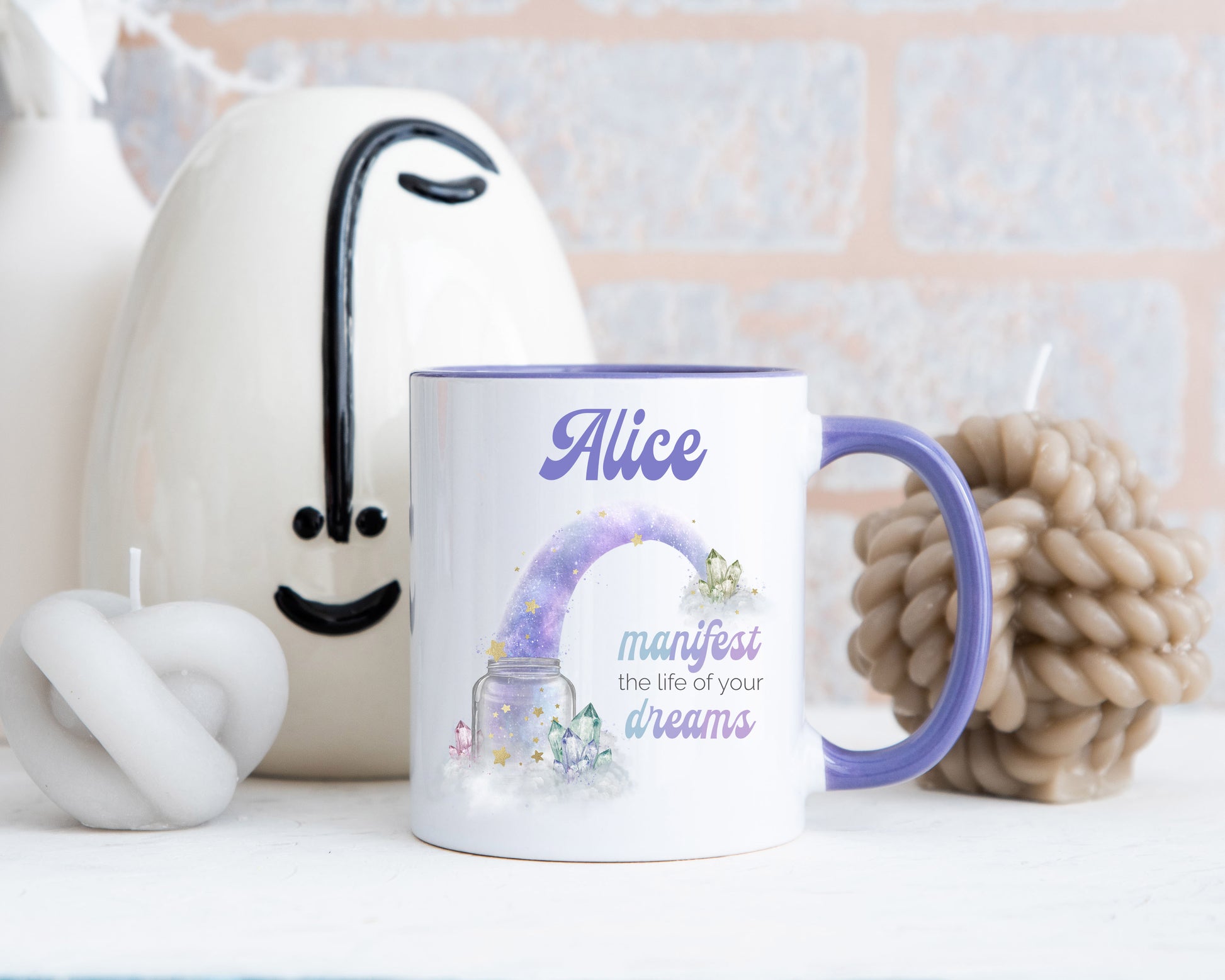 Manifest the life of your dreams personalised purple mug image 0