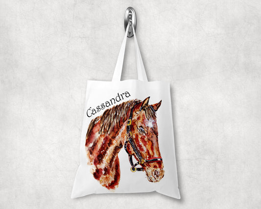 Natural horse personalised tote bag image 0