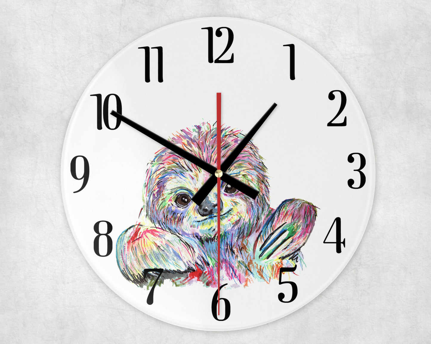 Sloth Colour splash effect Wall Clock image 0