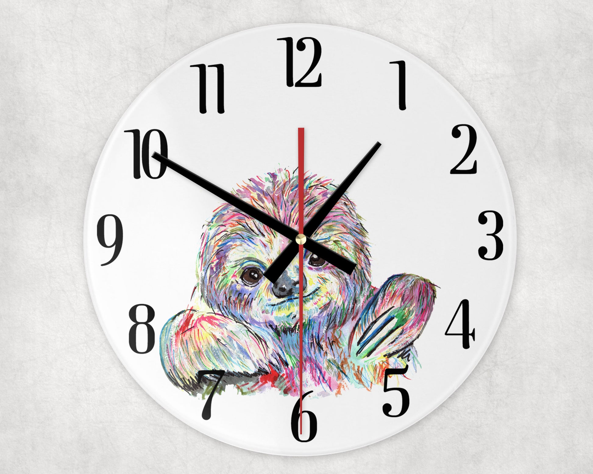 Sloth Colour splash effect Wall Clock image 0