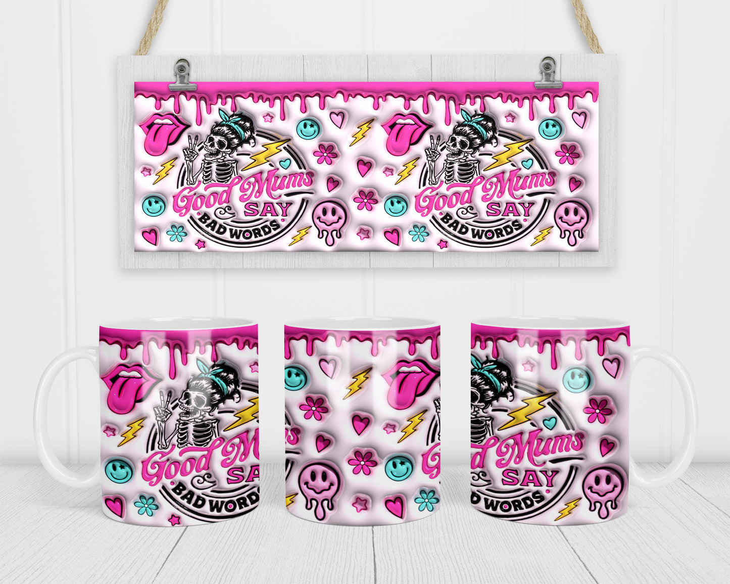 Good Mums say bad words 3d effect novelty mug image 0