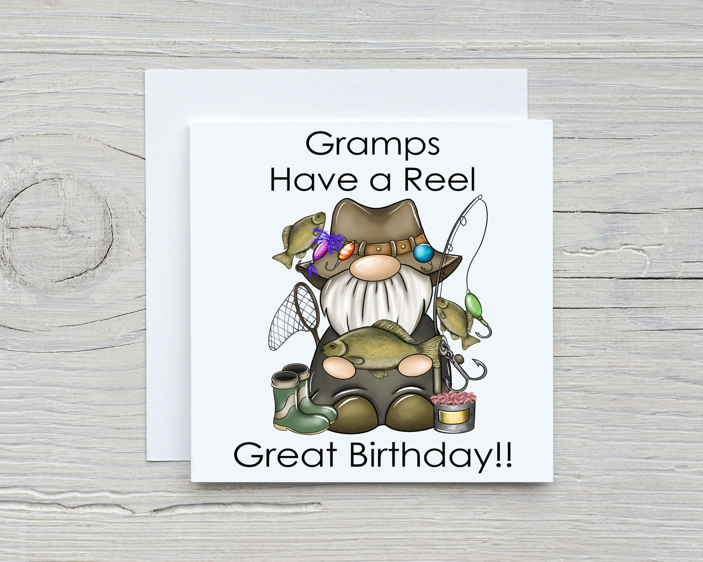 Fisherman Gonk Birthday Card Personalised image 0