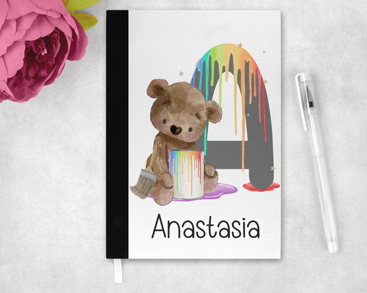 Creative Bear Fabric A5 notebook personalised image 0