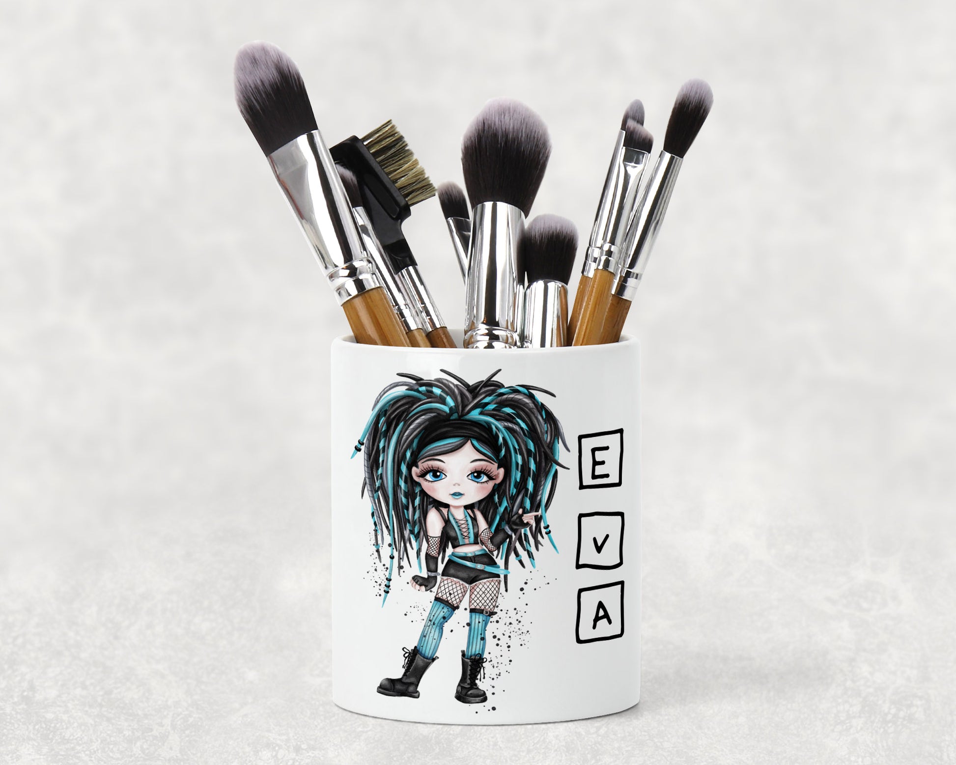 Personalised Punk Style Girl Make Up Brush pot image 0
