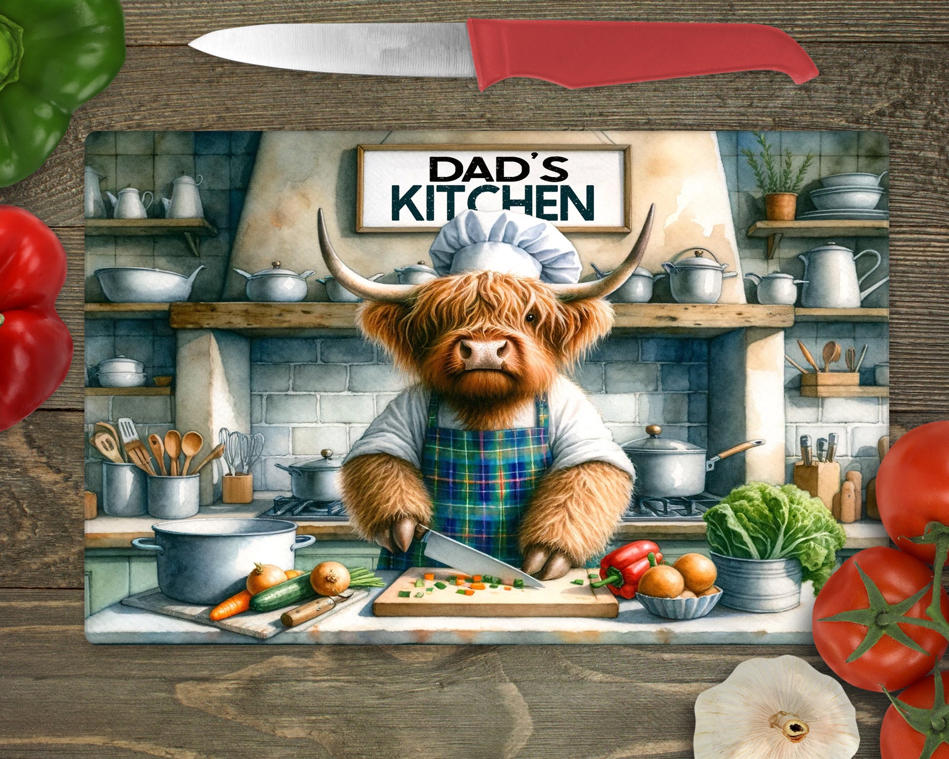 Highland Cow Male Chef Personalised image 0