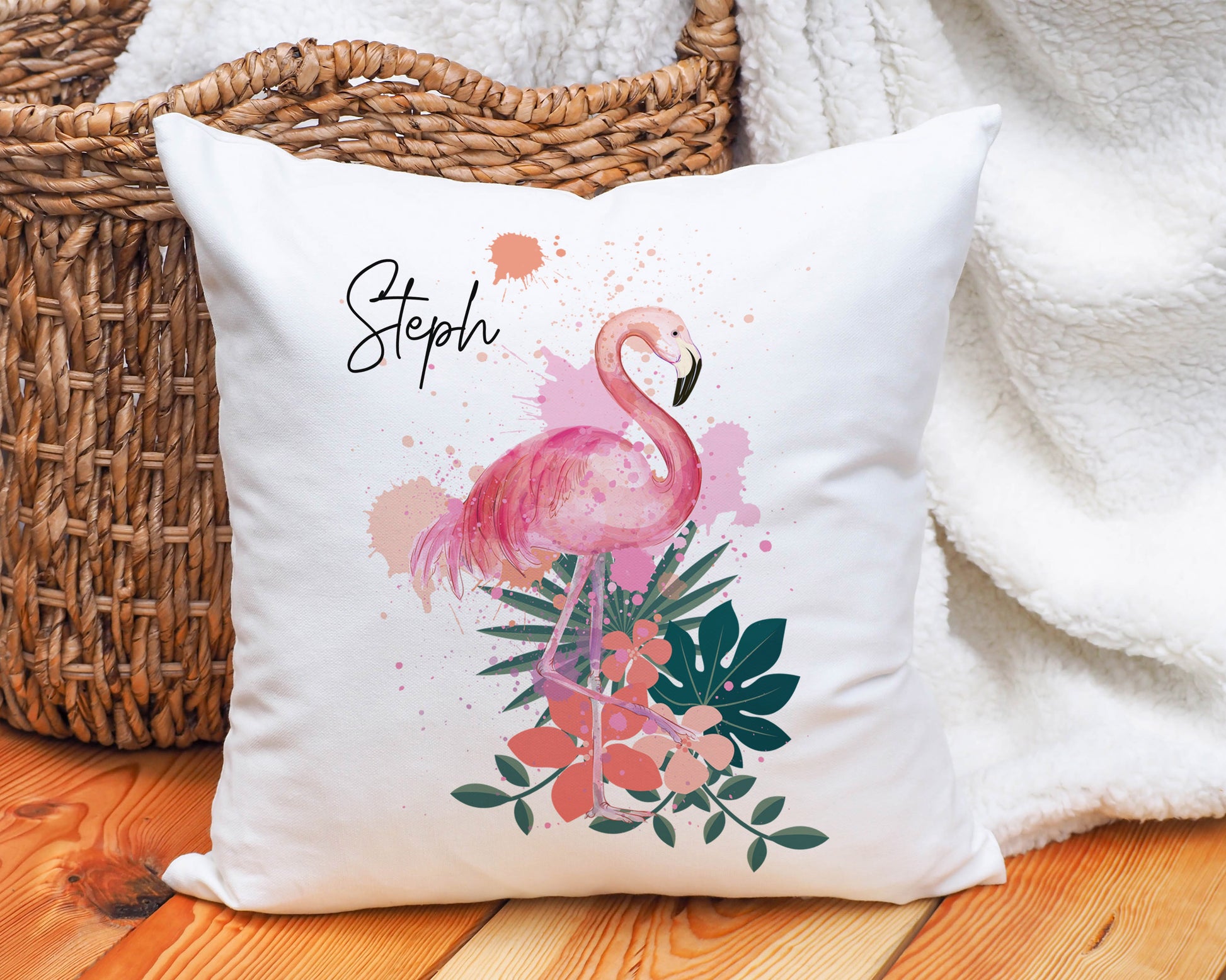 Flamingo Personalised Cushion image 0