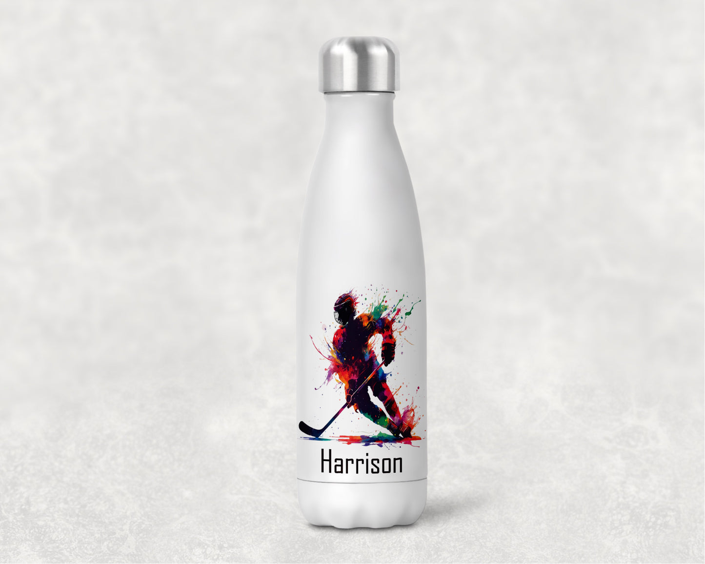 Ice Hockey Personalised Bowling Insulated Water Bottle image 1
