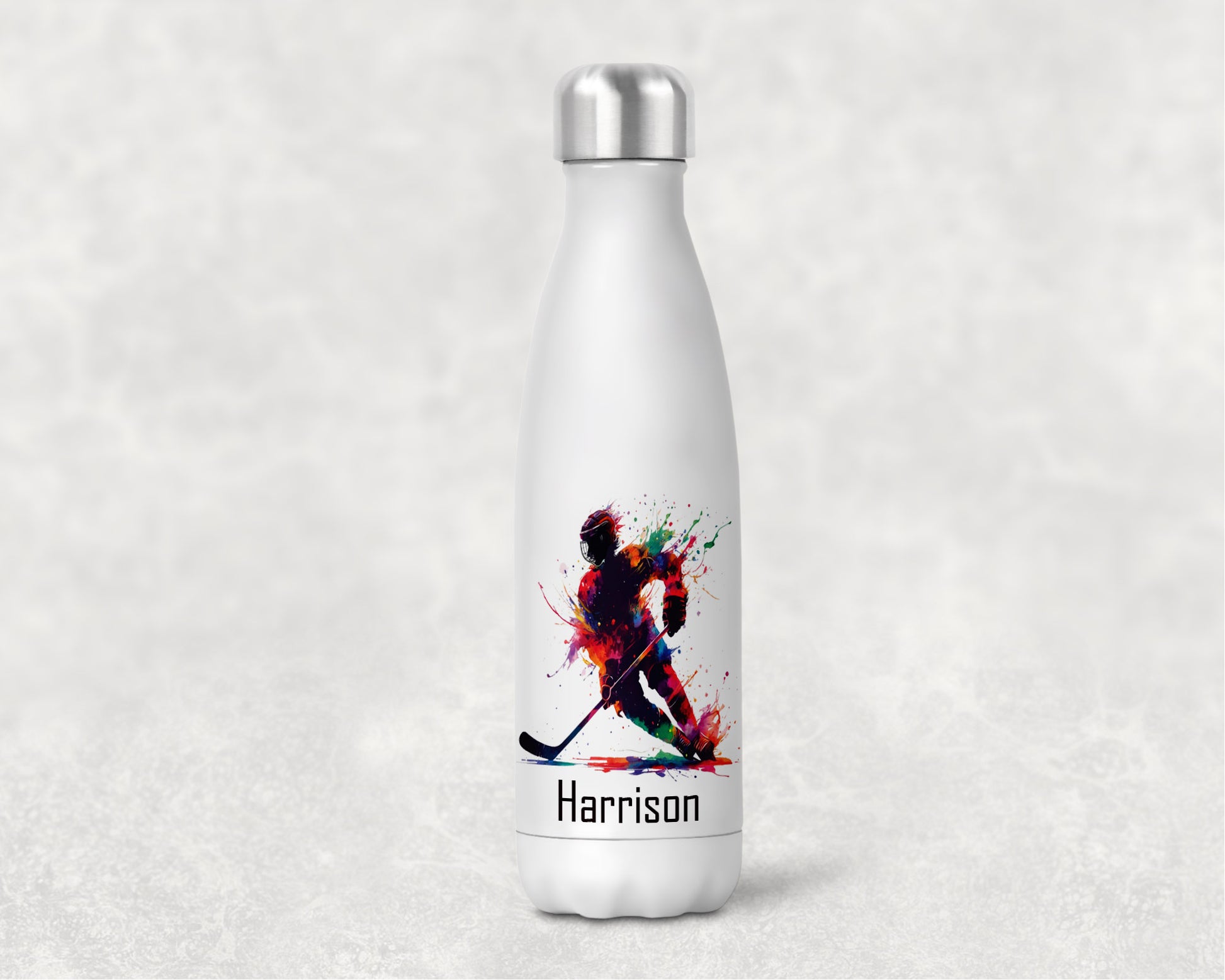 Ice Hockey Personalised Bowling Insulated Water Bottle image 1