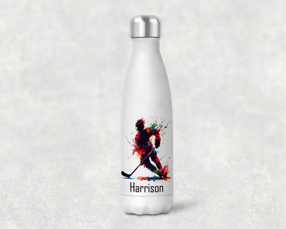 Ice Hockey Personalised Bowling Insulated Water Bottle image 1