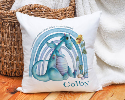 Rainbow Dragon Personalised Cushion image 1