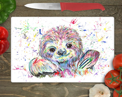 Sloth Colour Splash Chopping board/ work top saver image 0