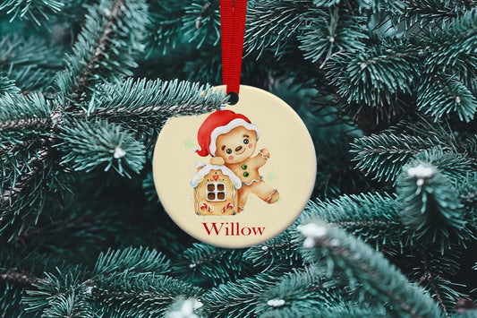 Personalised Ceramic Gingerbread bauble image 0