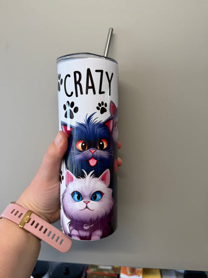 Crazy Cat Lady Insulated Skinny Tumbler