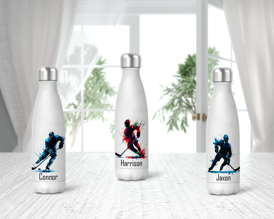 Ice Hockey Personalised Bowling Insulated Water Bottle image 0