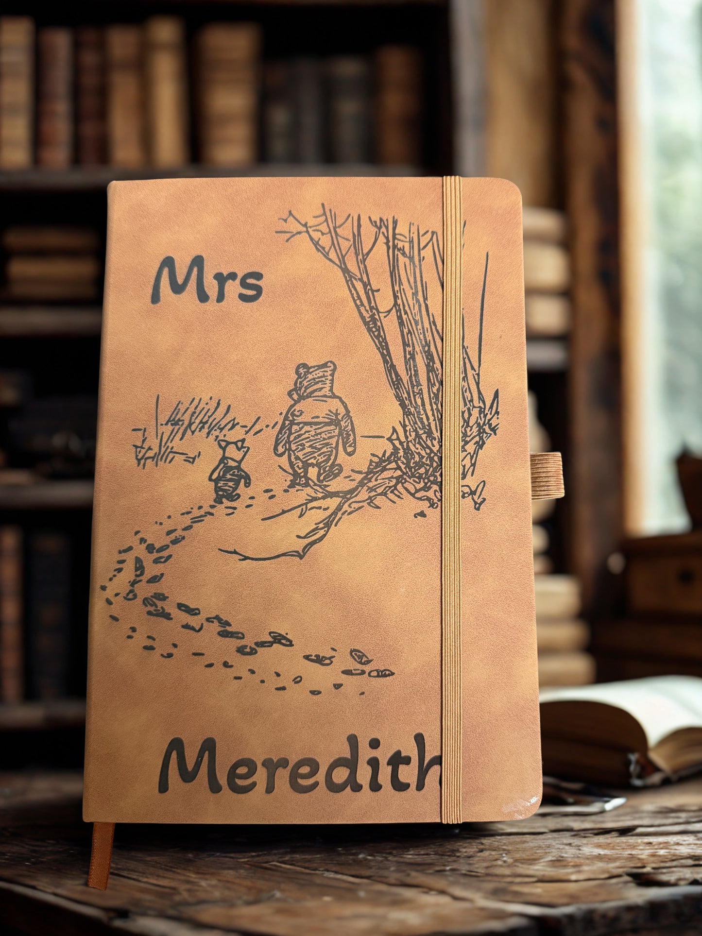 personalised bear A5 notebook