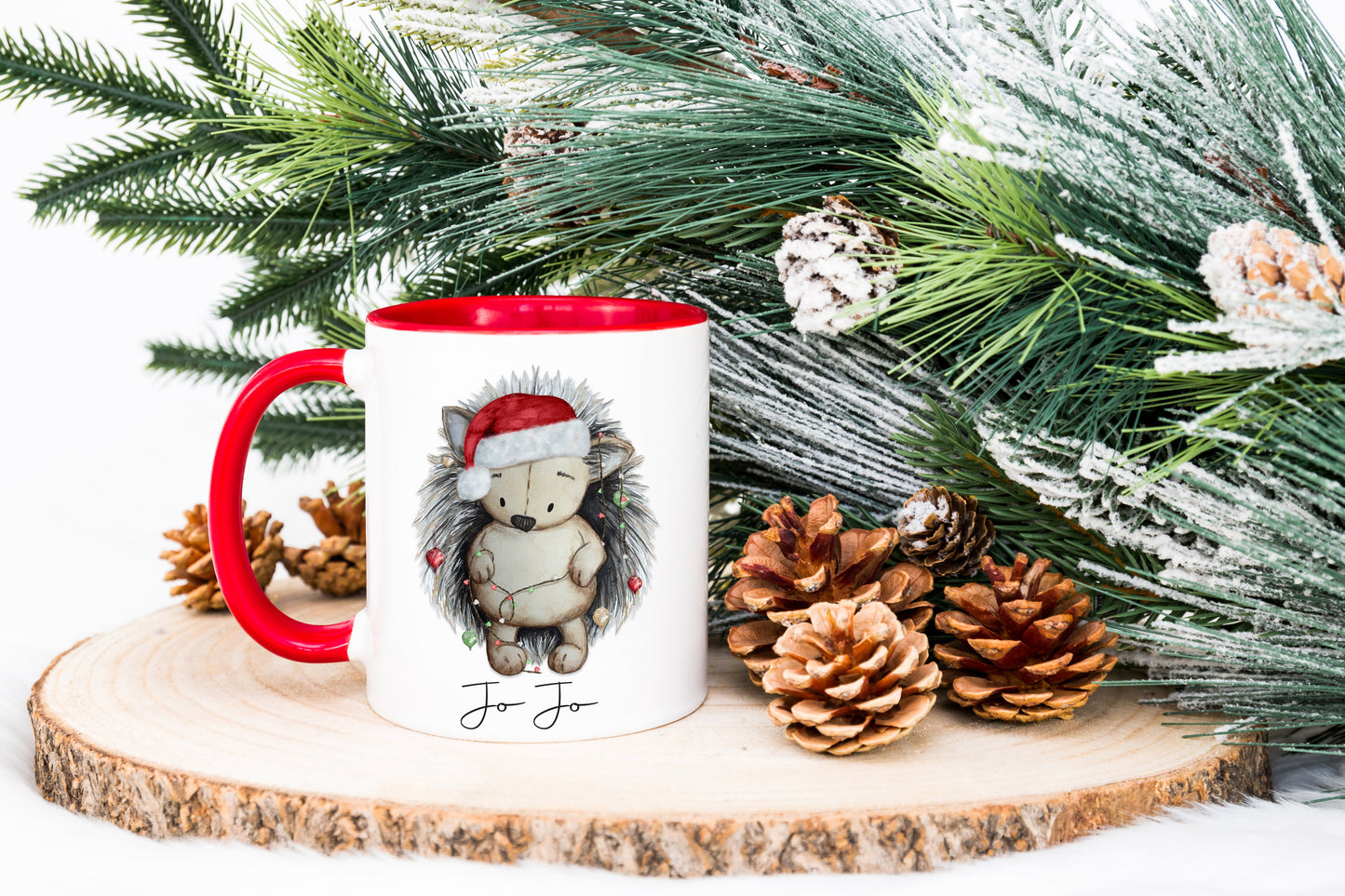 Christmas Hedgehog personalised mug image 0