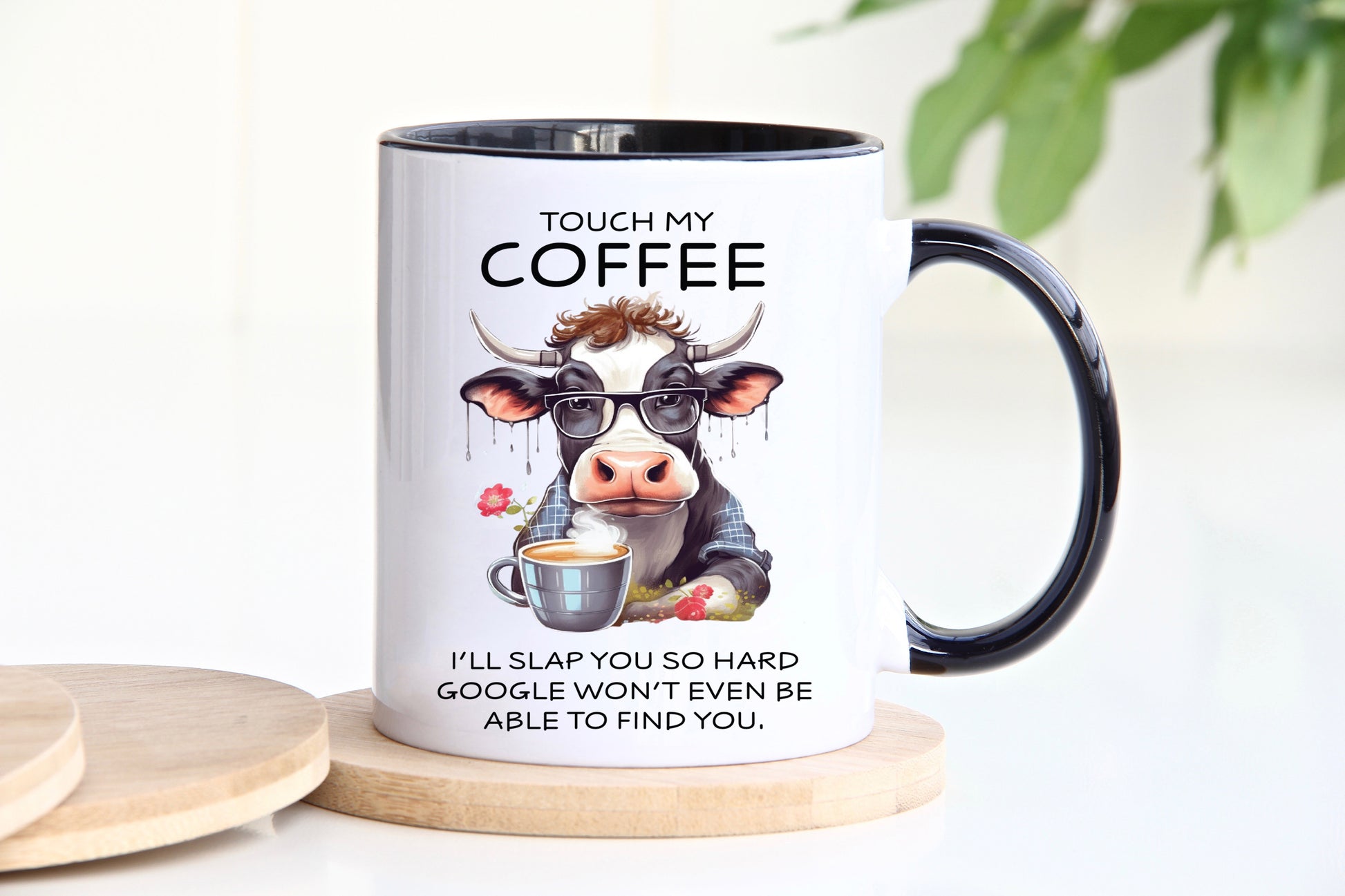 Touch My Coffee Novelty mug Black finish image 0