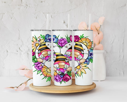 Rainbow Bee Gonk Skinny Tumbler image 0
