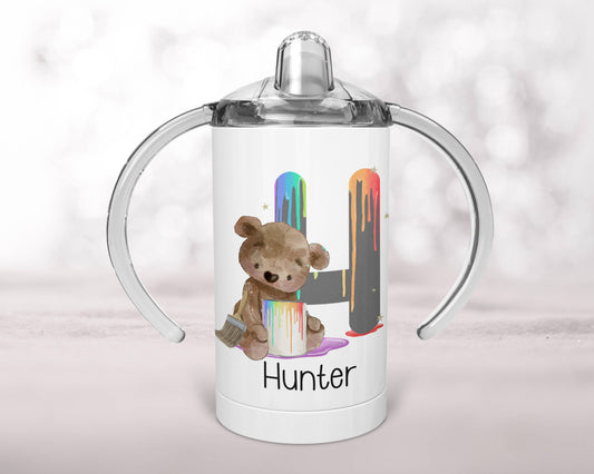 Creativity bear personalised sippy cup image 0