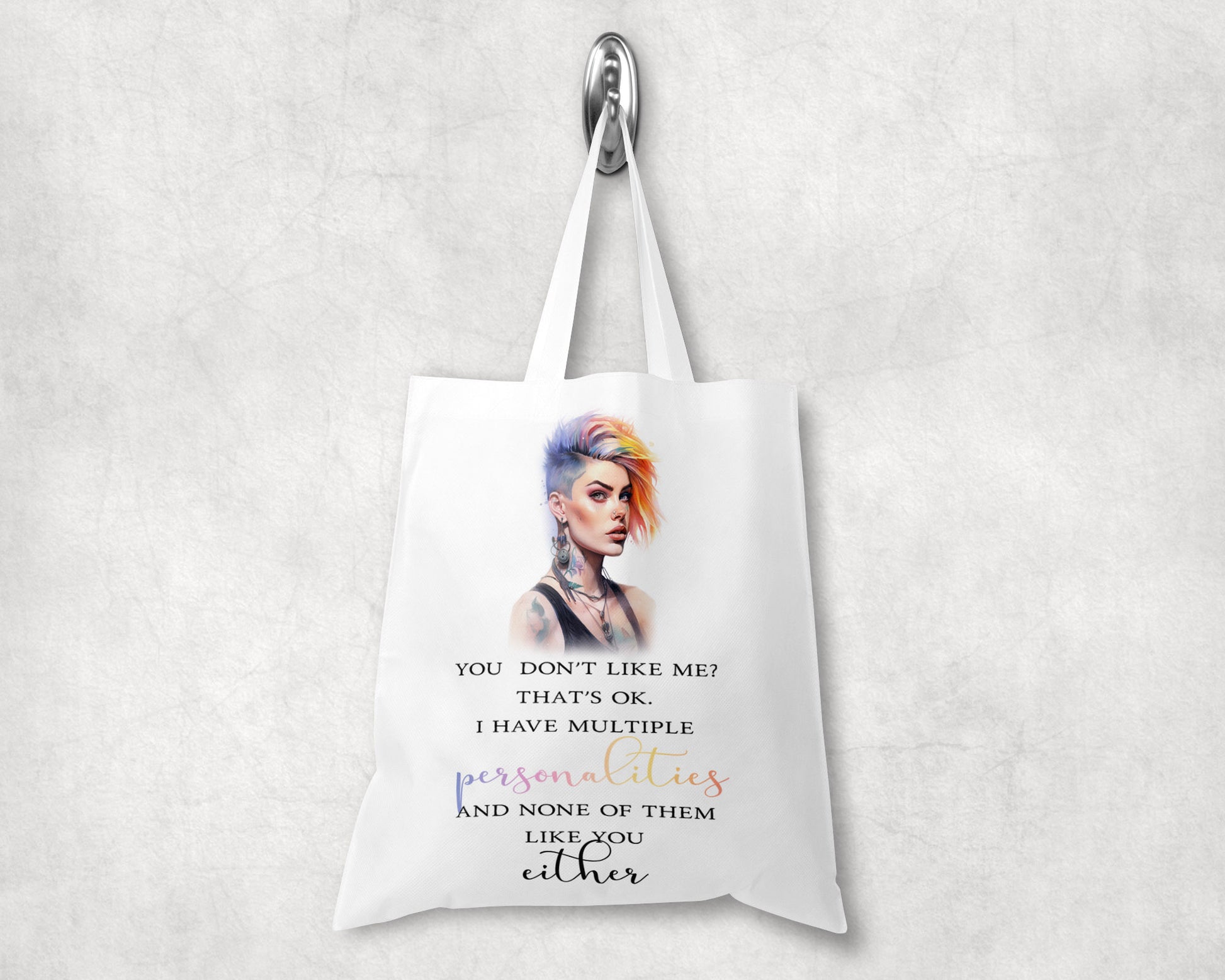You don't like me novelty tote bag image 0