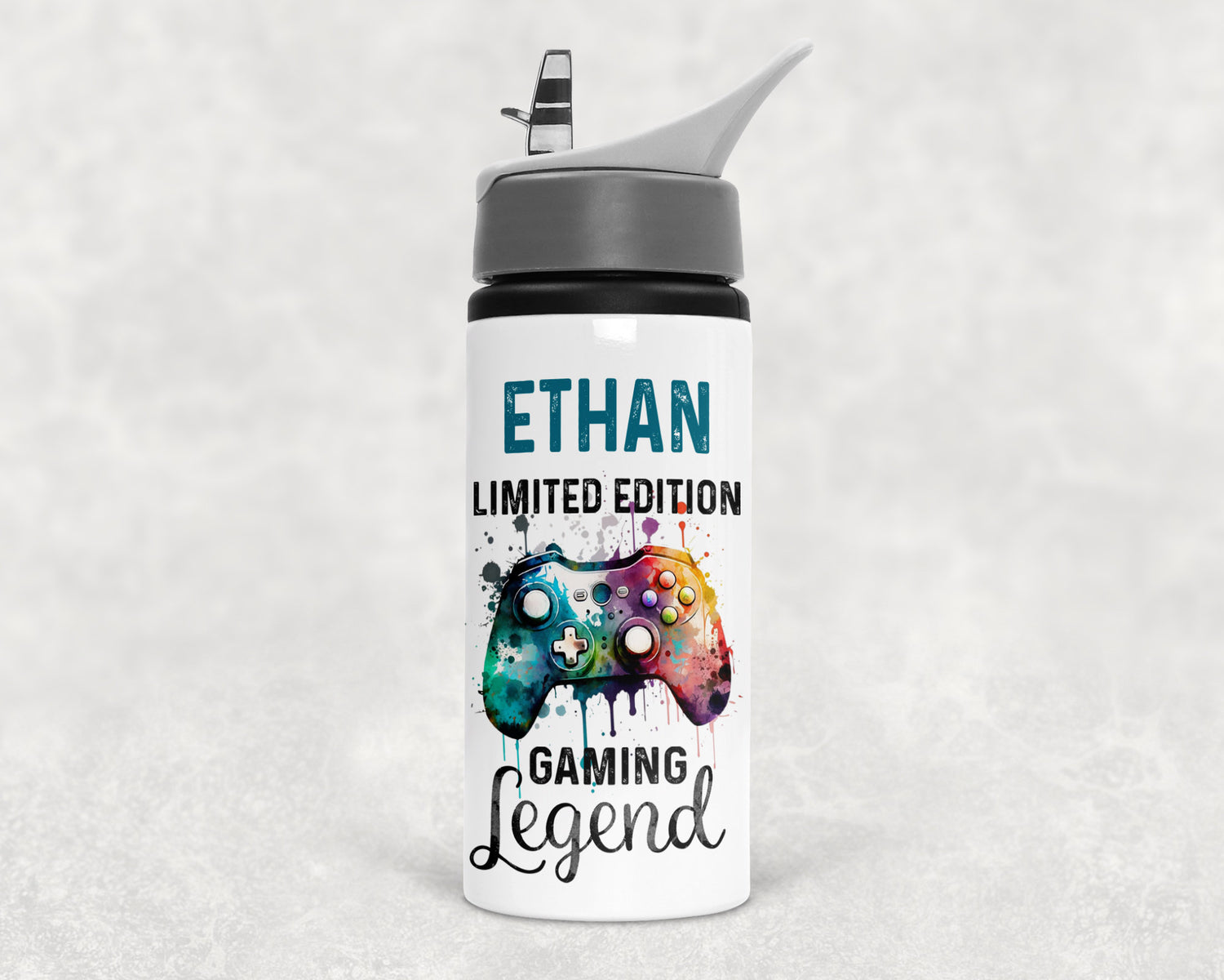 Personalised Gamer Splat Controller Water Bottle image 0