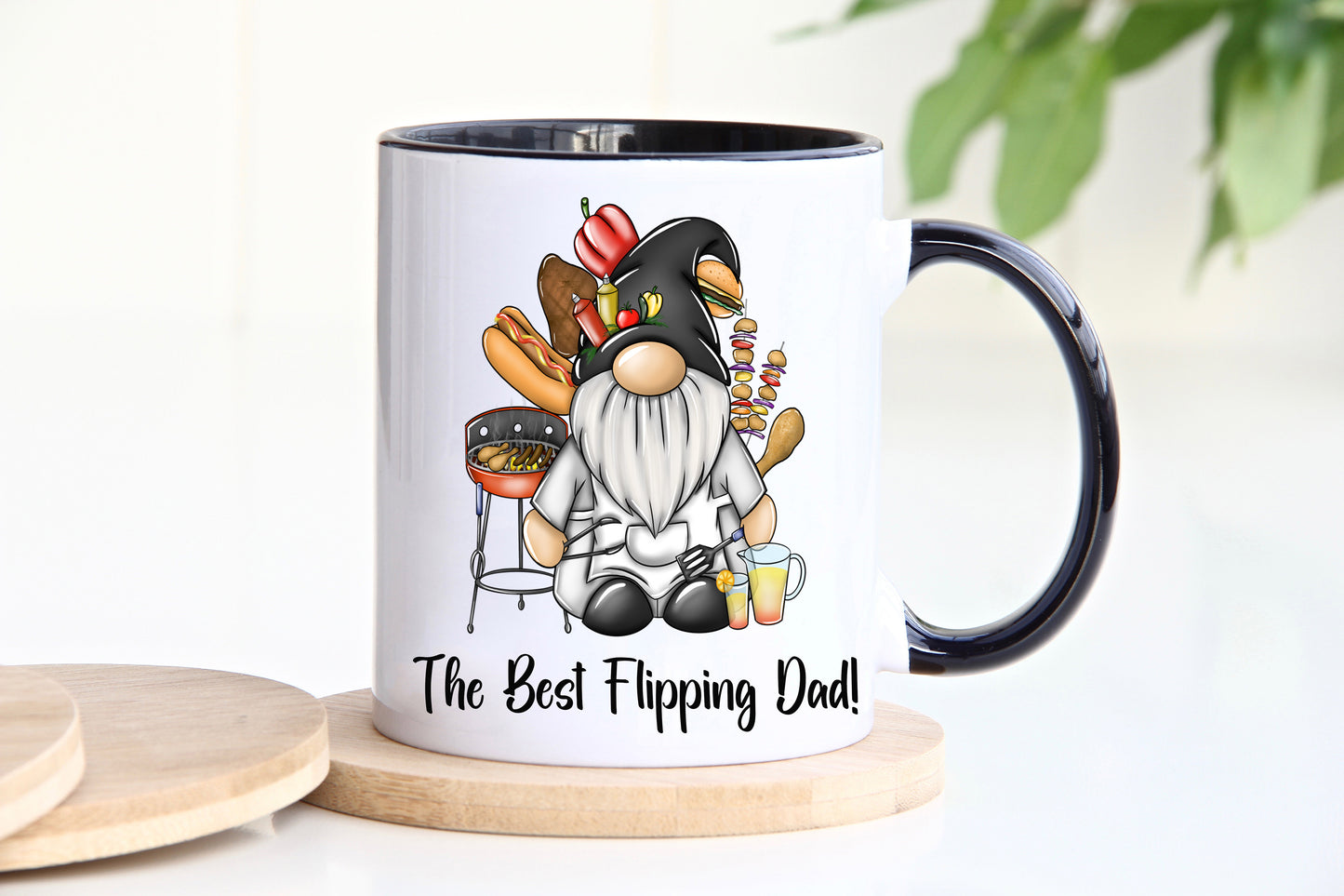 Black The Best Flipping Dad BBQ gonk mug image 0