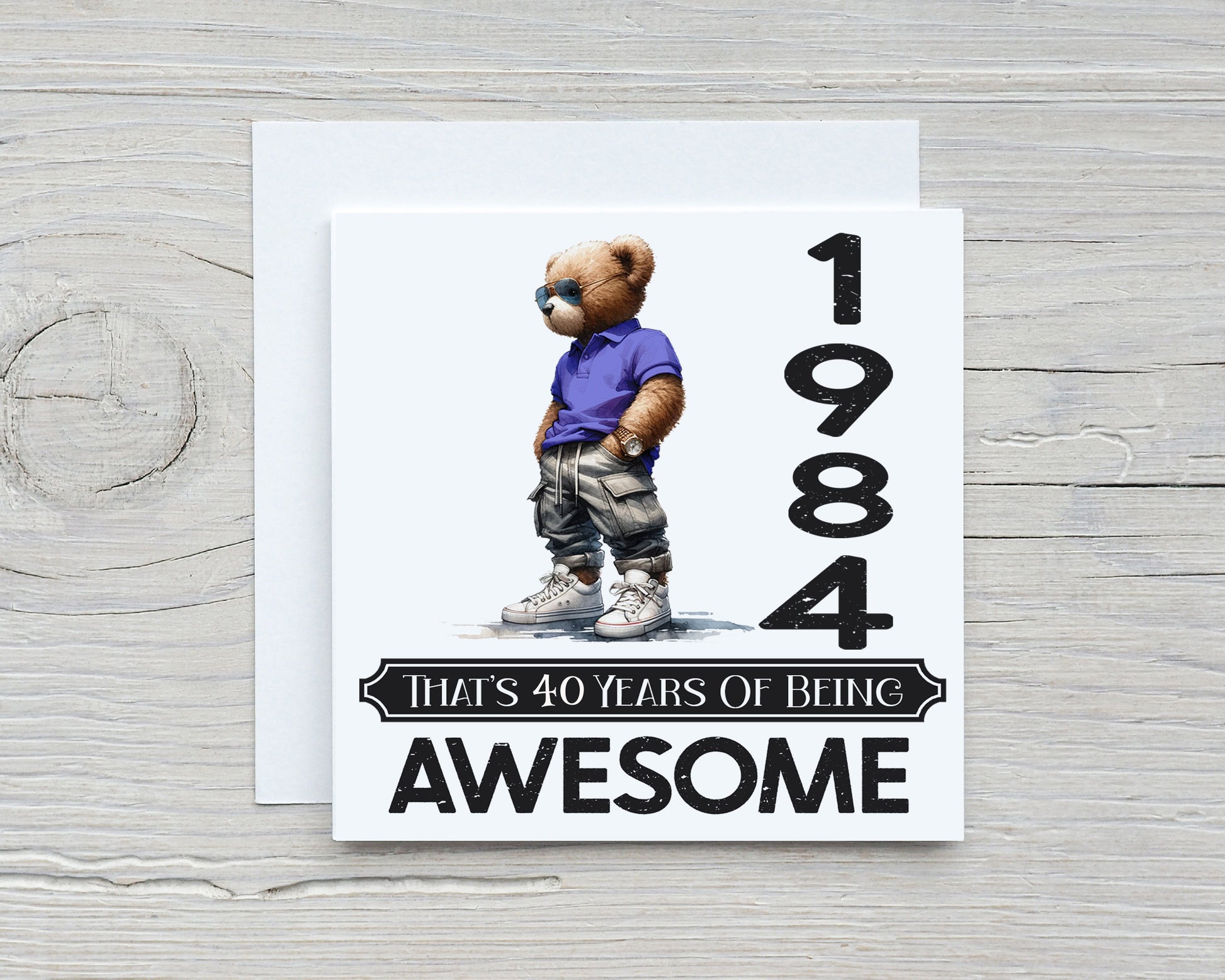 Personalised Year Age Birthday card being awesome image 0