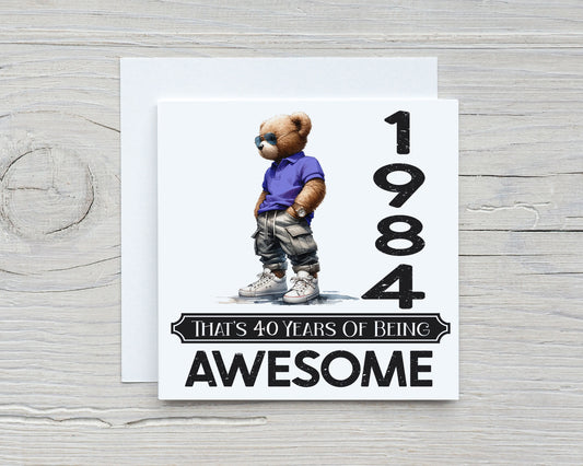 Personalised Year Age Birthday card being awesome image 0
