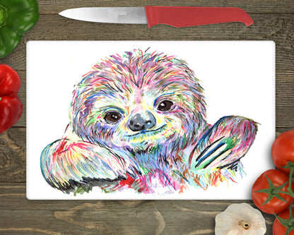 Sloth Colour Splash Chopping board/ work top saver image 1