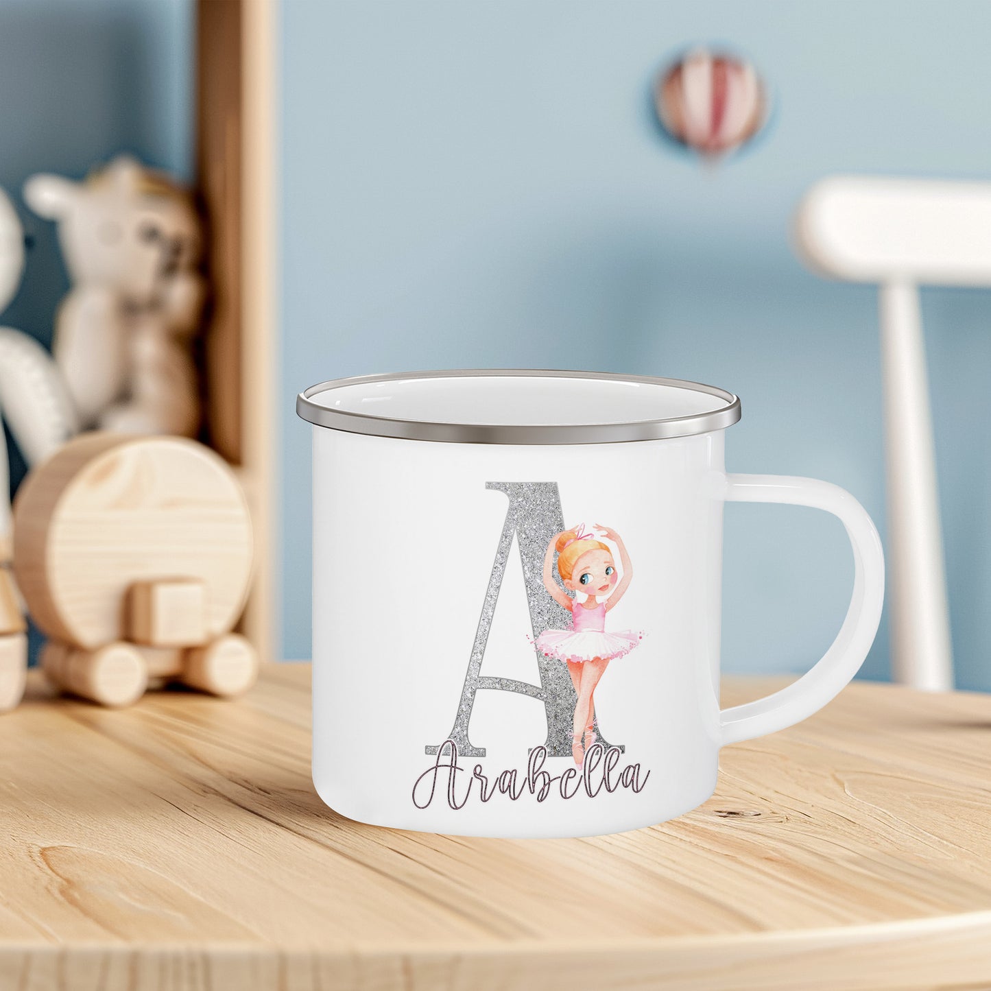 Ballerina Personalised Enamel Mug image 0